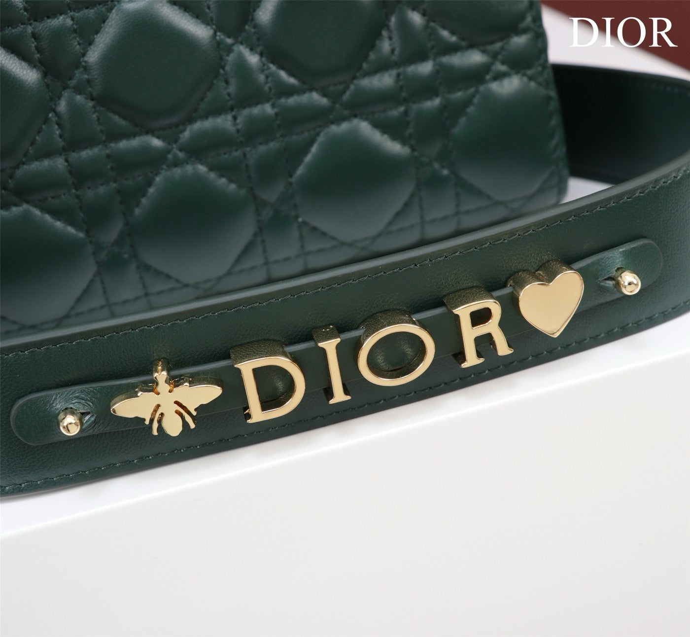 Small Lady Dior My ABCDior Bag Lamb Skin Green - High Grade