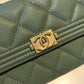Chanel Bi-Fold Green Boy Wallet High Grade