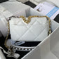 back of white chanel 19 handbag gold hardware lamb skin