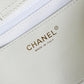 Chanel White Basket Handle Lamb Skin Mid Grade