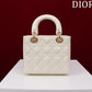 Small Lady Dior My ABCDior Bag Patent Cannage Calf Skin White - High Grade