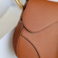 Calf skin leather Dior saddle brown bag 