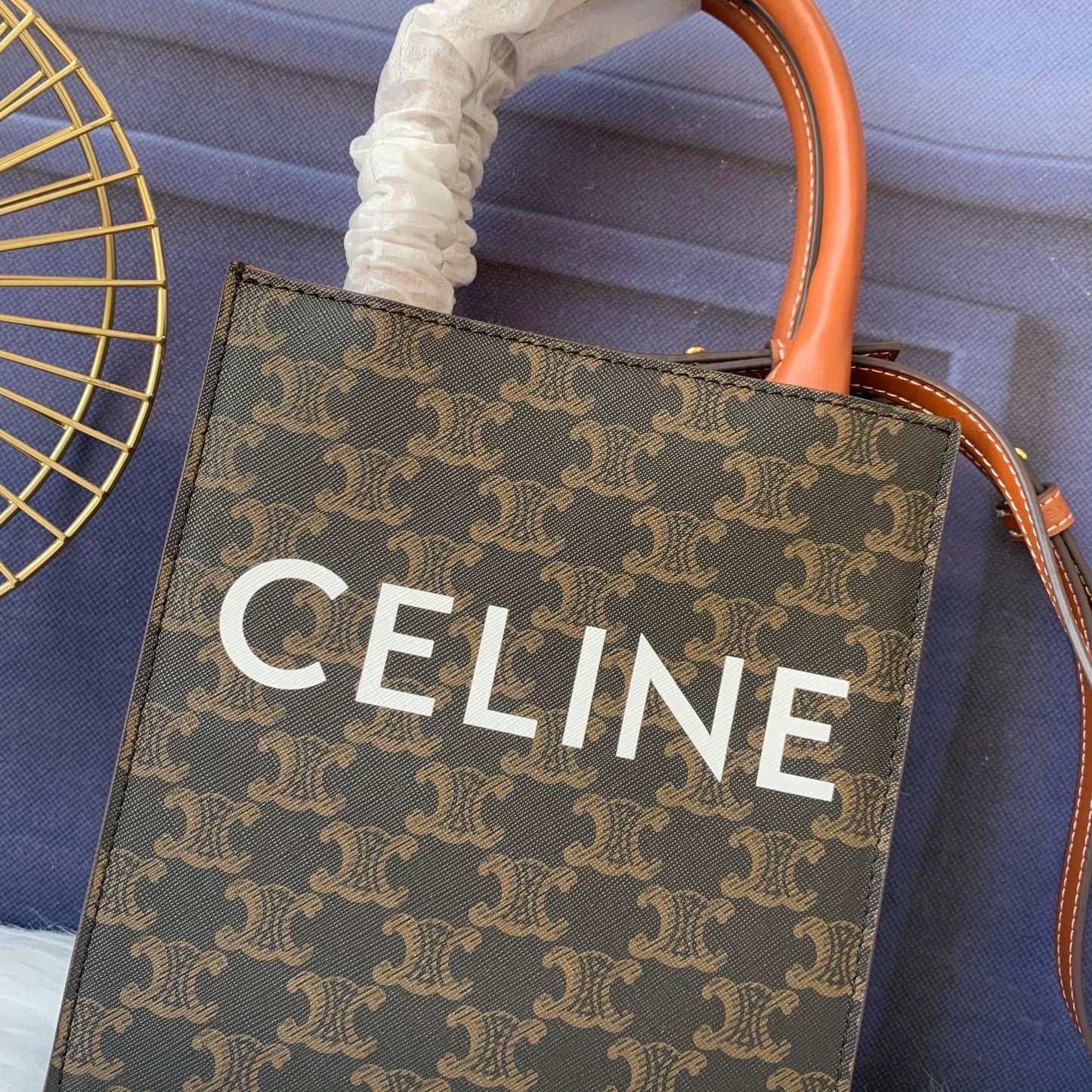 Celine Tote Bag in Triomphe Canvas Grade 2
