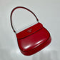 red prada cleo brushed leather shoulder bag