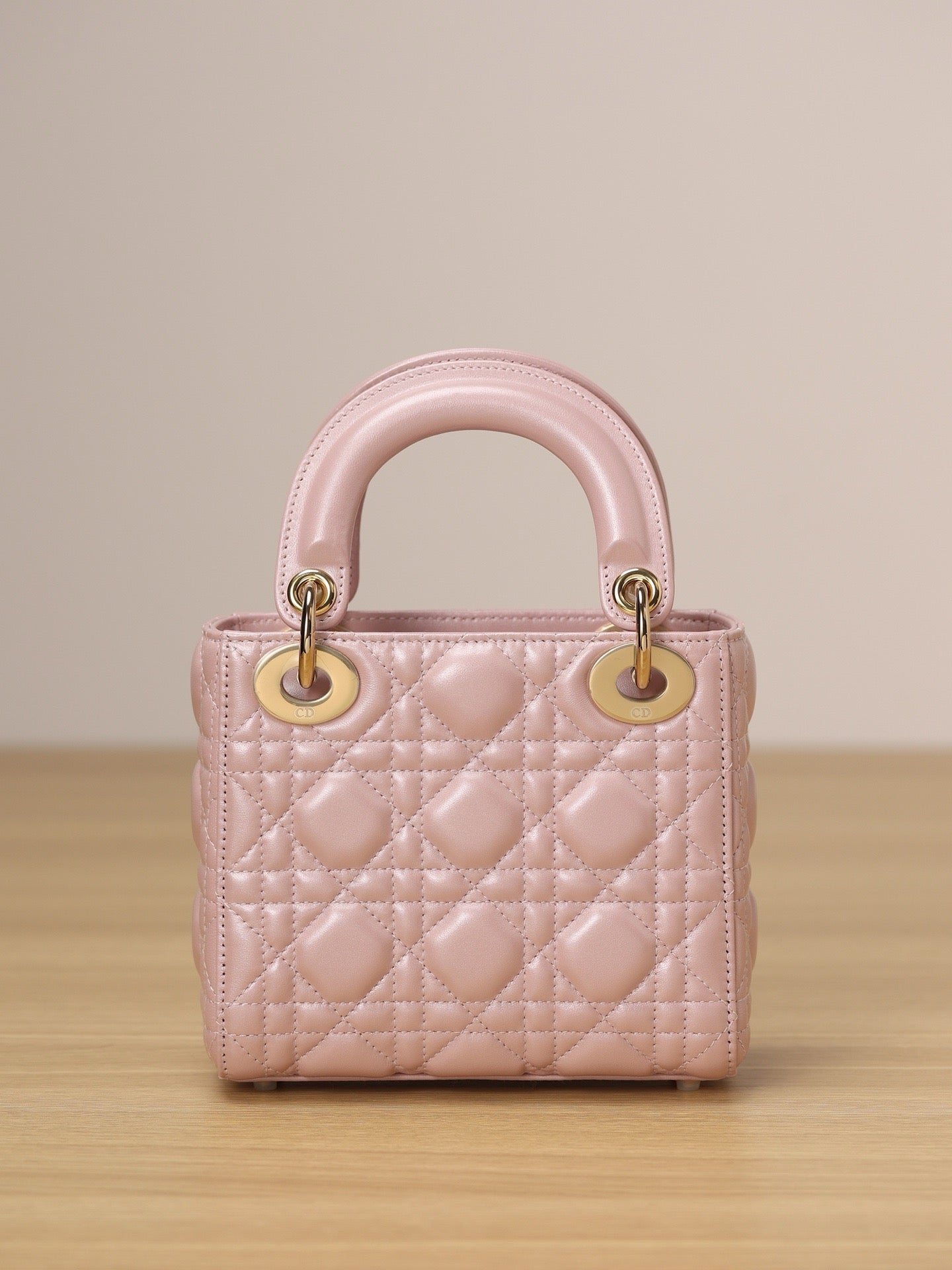 Mini Lady Dior Bag Pink Pearlescent Lamb Skin