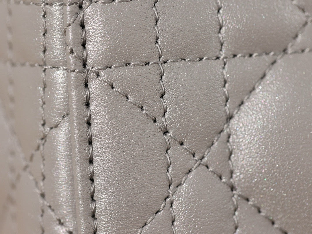 Mini Lady Dior Bag Opaline Gray Pearlescent Lamb Skin