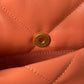 magnetic button of Orange chanel 19 handbag in lamb skin and silver hardware