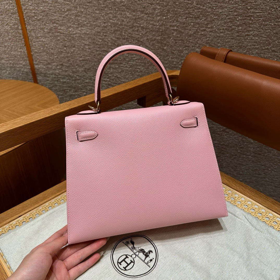Hermes Pink Kelly Bag Epsom Leather Gold Hardware