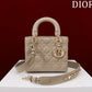 front of cannage lamb skin lady dior bag