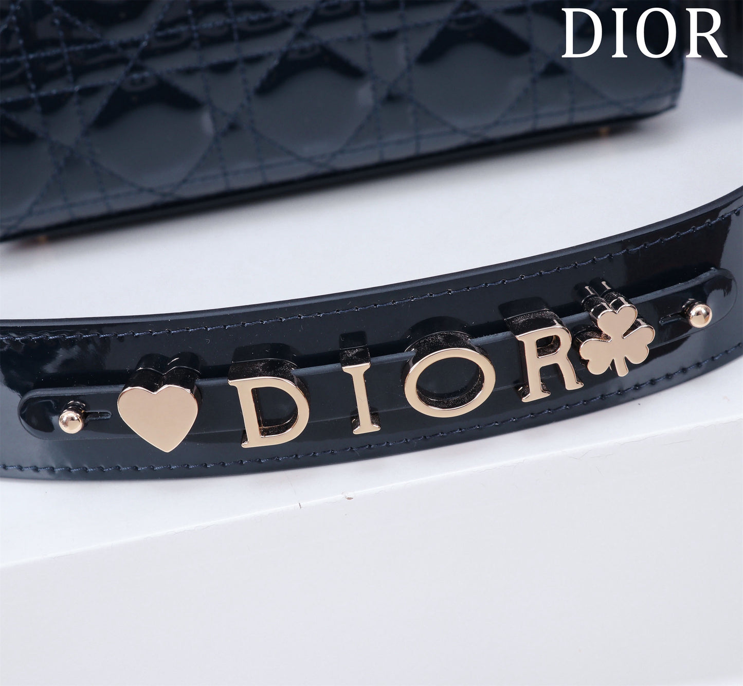 Small Lady Dior Bag Black Strass Cannage Satin - High Grade