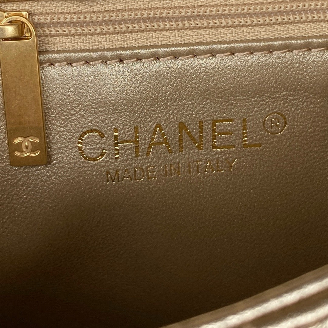 Gold Chanel Crystal Messenger bag