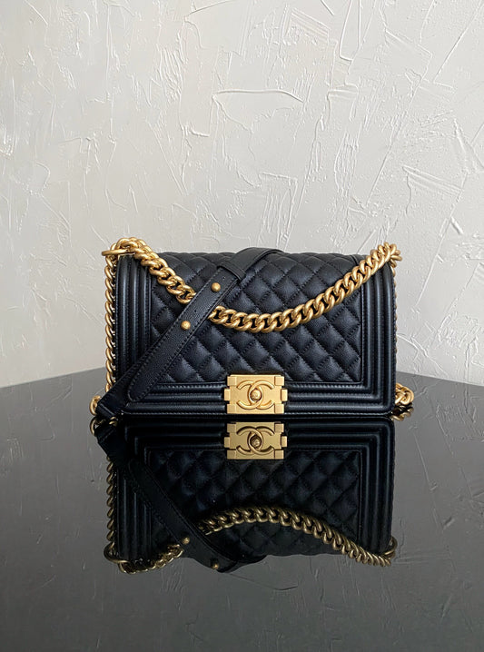 Front of boy chanel handbag Gold hardware