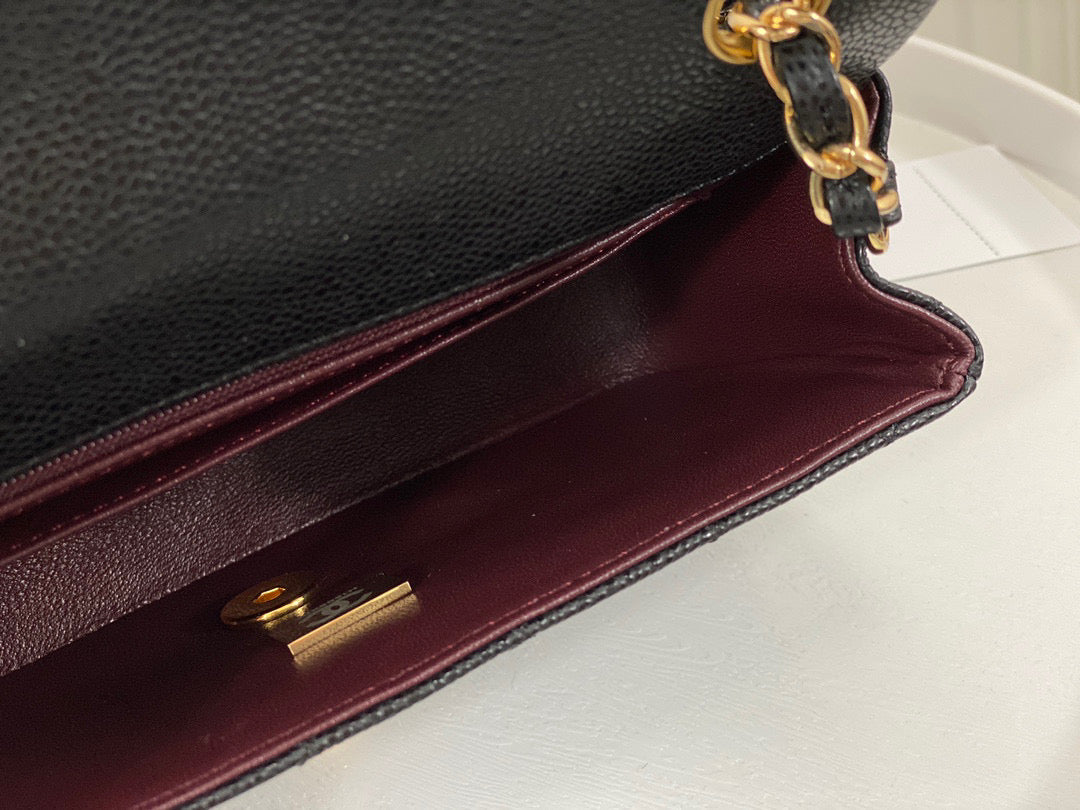 Chanel Classic Handbag Grained Calf Skin 20cm - High Grade