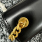 Gold hardware of CHAIN BESACE CLEA IN SHINY CALFSKIN BLACK
