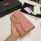 Chanel Pink Long Wallet Grained Calf Skin High Grade