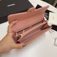 Chanel Pink Long Wallet Grained Calf Skin High Grade